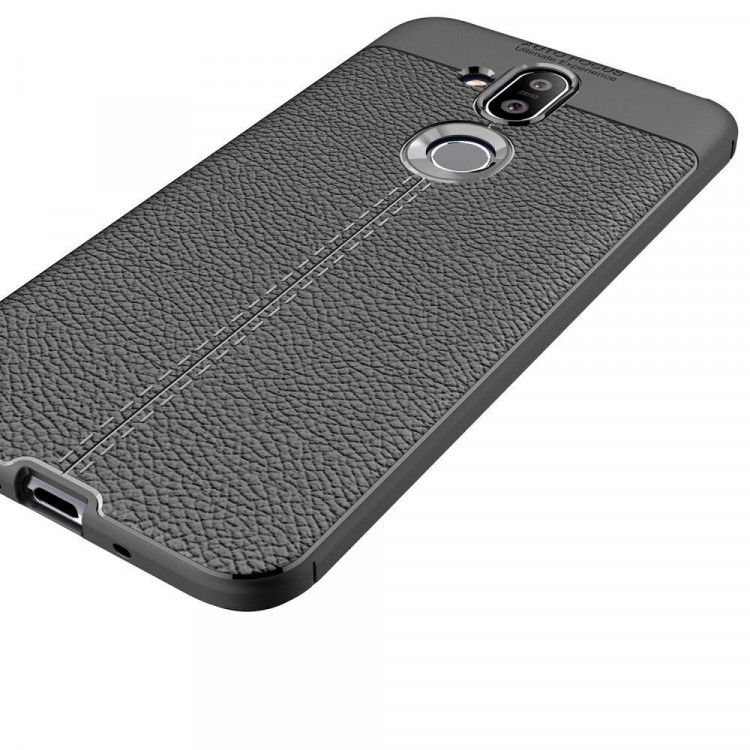 Чехол-накладка Litchi Grain для Nokia 8.1 (черный)