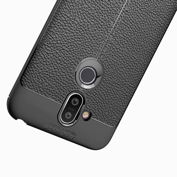 Чехол-накладка Litchi Grain для Nokia 8.1 (черный) Чехол-накладка Litchi Grain для Nokia 8.1 (черный)