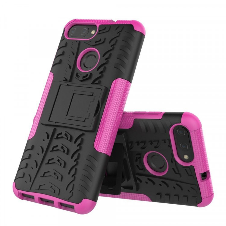 Чехол Hybrid Armor для Asus ZenFone Max Plus (M1) ZB570TL (черный + розовый)