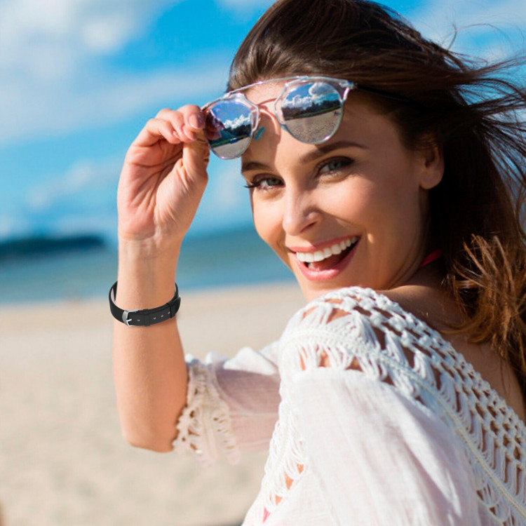 Кожаный ремешок для Huawei Watch Fit TIA-B09 (черный)