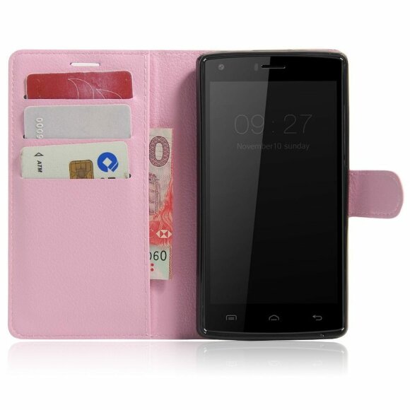 Чехол с визитницей для DOOGEE X5 Max / X5 Max Pro (розовый)