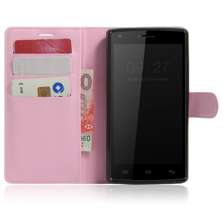 Чехол с визитницей для DOOGEE X5 Max / X5 Max Pro (розовый)
