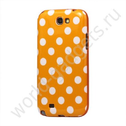 Чехол Polka для Samsung Galaxy Note / Note 2 (белый/оранжевый)