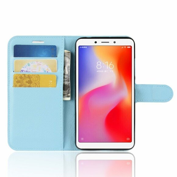 Чехол с визитницей для Xiaomi Redmi 6A (голубой) Чехол с визитницей для Xiaomi Redmi 6A (голубой)