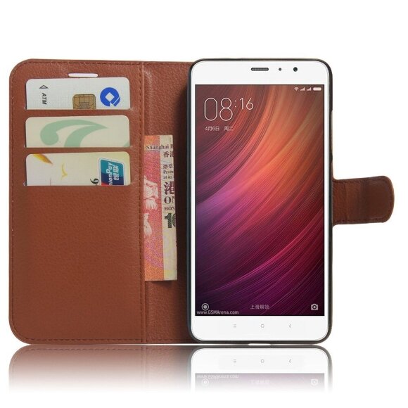 Чехол с визитницей для Xiaomi Redmi Note 4 (коричневый)