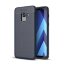 Чехол-накладка Litchi Grain для Samsung Galaxy A8 Plus (2018) (темно-синий)