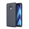 Чехол-накладка Litchi Grain для Samsung Galaxy A8 Plus (2018) (темно-синий)