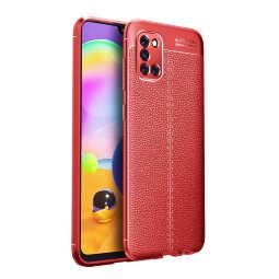 Чехол-накладка Litchi Grain для Samsung Galaxy A31 (красный)