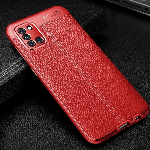 Чехол-накладка Litchi Grain для Samsung Galaxy A31 (красный) Чехол-накладка Litchi Grain для Samsung Galaxy A31 (красный)
