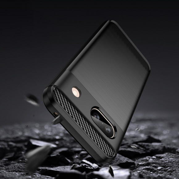 Чехол-накладка Carbon Fibre для Google Pixel 8a (черный) Чехол-накладка Carbon Fibre для Google Pixel 8a (черный)