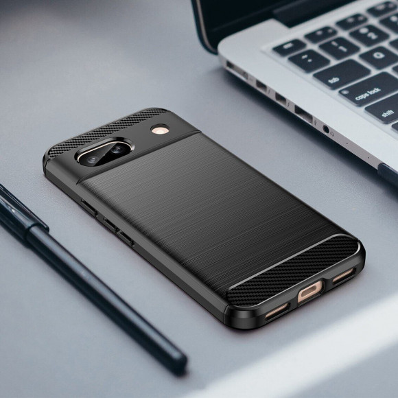 Чехол-накладка Carbon Fibre для Google Pixel 8a (черный) Чехол-накладка Carbon Fibre для Google Pixel 8a (черный)