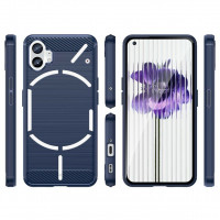 Чехол-накладка Carbon Fibre для Nothing Phone (1) (темно-синий)