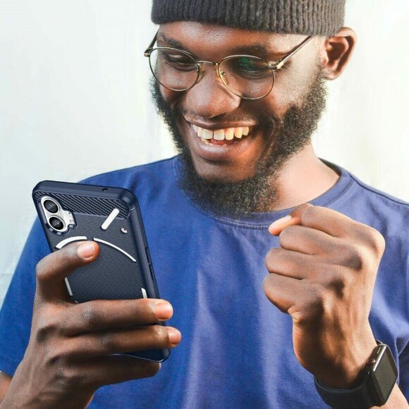 Чехол-накладка Carbon Fibre для Nothing Phone (1) (темно-синий) Чехол-накладка Carbon Fibre для Nothing Phone (1) (темно-синий)