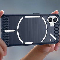 Чехол-накладка Carbon Fibre для Nothing Phone (1) (темно-синий)