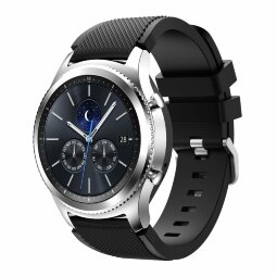 Силиконовый ремешок для Samsung Gear S3 Frontier / S3 Classic / Galaxy Watch 46мм / Watch 3 (45мм) (черный)