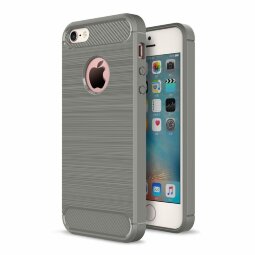 Чехол-накладка Carbon Fibre для iPhone 5 / 5S / SE (серый)