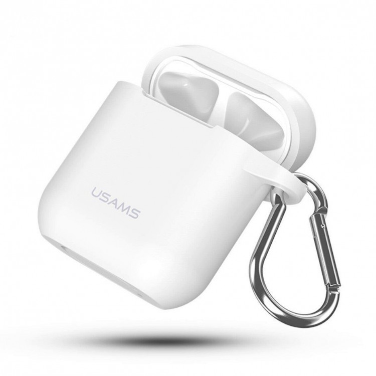Силиконовый чехол для Apple AirPods (Usams - белый)