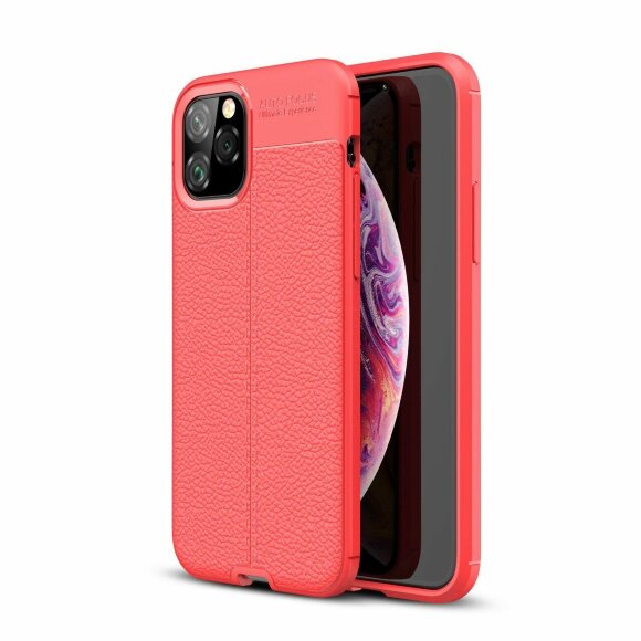 Чехол-накладка Litchi Grain для iPhone 11 Pro (красный)