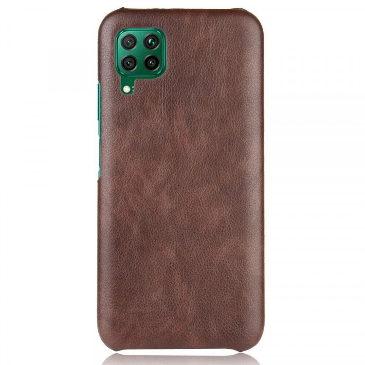 Кожаная накладка-чехол для Huawei P40 lite (коричневый)