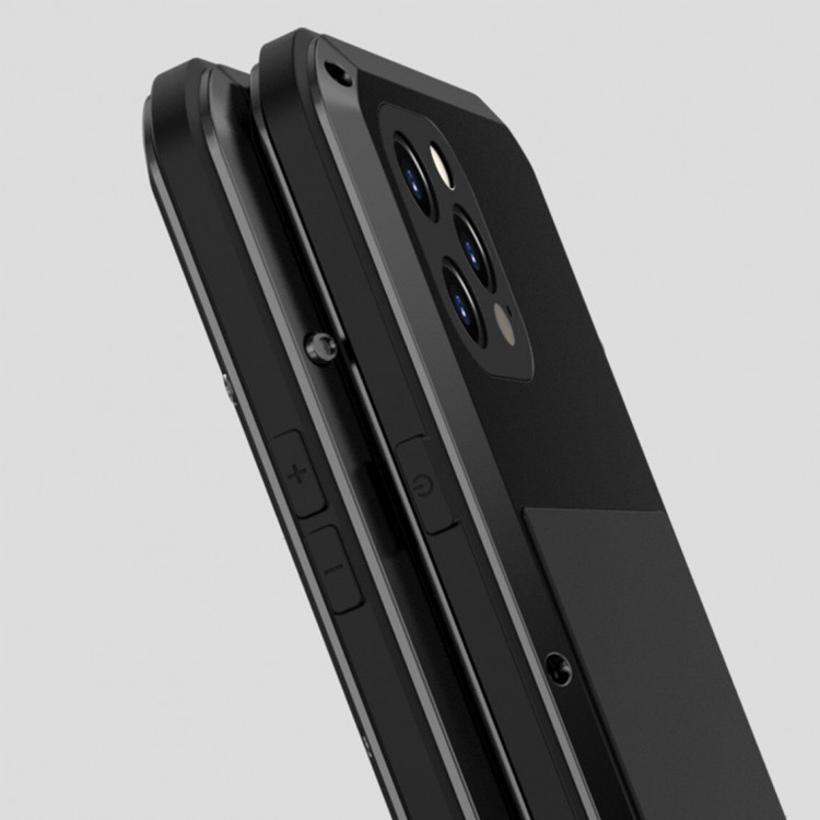 Гибридный чехол LOVE MEI для iPhone 12 Pro Max (черный)