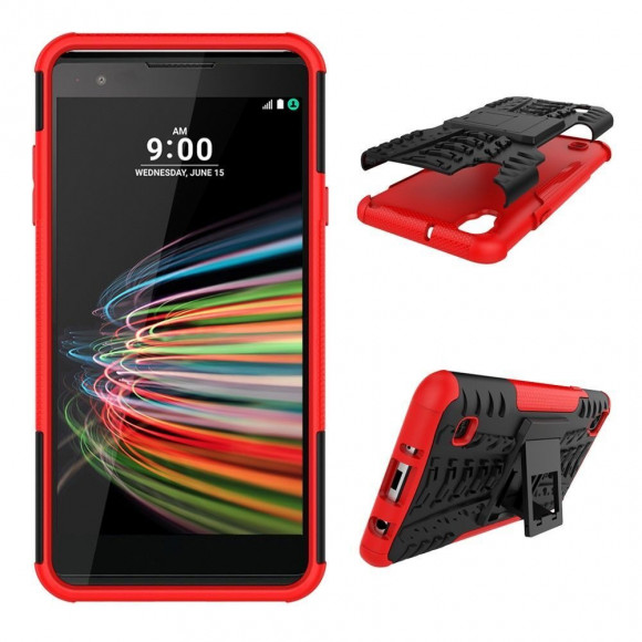 Чехол Hybrid Armor для LG X Style K200DS (черный + красный) Чехол Hybrid Armor для LG X Style K200DS (черный + красный)