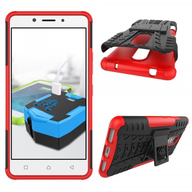 Чехол Hybrid Armor для Lenovo K6 Note (черный + красный)