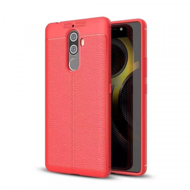 Чехол-накладка Litchi Grain для Lenovo K8 Note (красный)