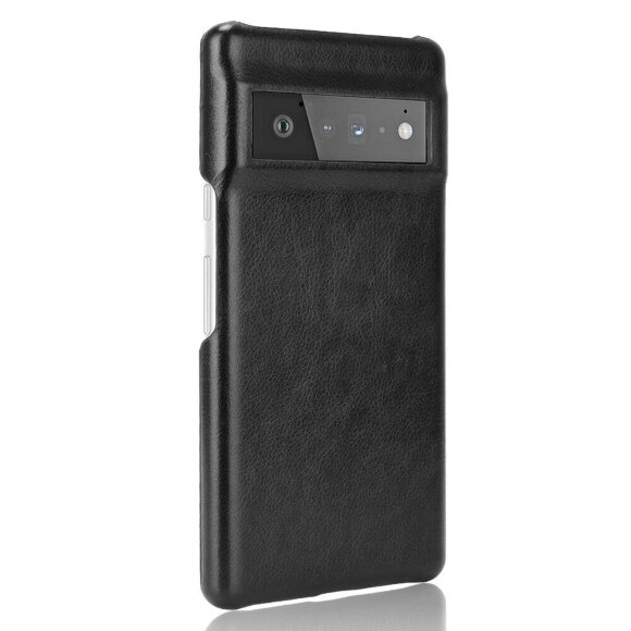 Кожаная накладка-чехол для Google Pixel 6 (черный)
