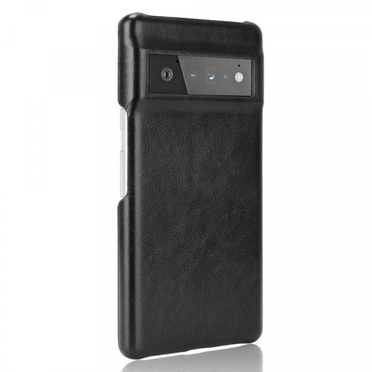 Кожаная накладка-чехол для Google Pixel 6 (черный)