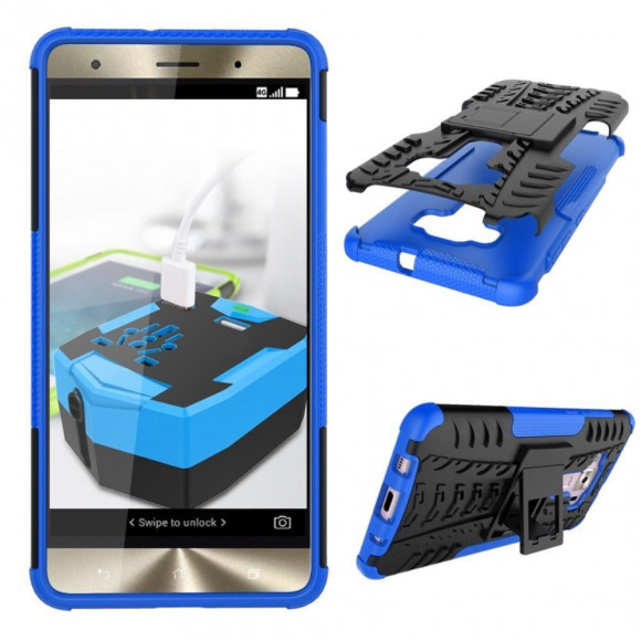 Чехол Hybrid Armor для ASUS Zenfone 3 Deluxe ZS570KL (черный + голубой) Чехол Hybrid Armor для ASUS Zenfone 3 Deluxe ZS570KL (черный + голубой)