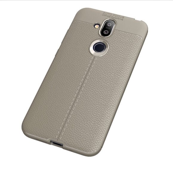 Чехол-накладка Litchi Grain для Nokia 8.1 (серый) Чехол-накладка Litchi Grain для Nokia 8.1 (серый)