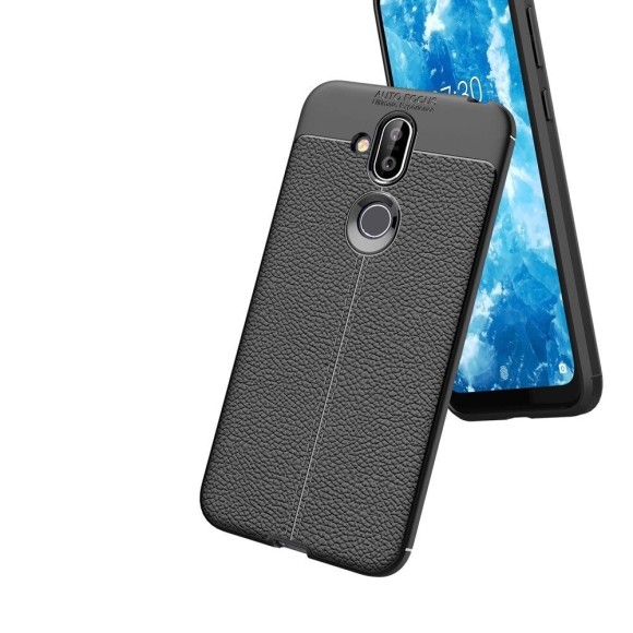 Чехол-накладка Litchi Grain для Nokia 8.1 (серый) Чехол-накладка Litchi Grain для Nokia 8.1 (серый)