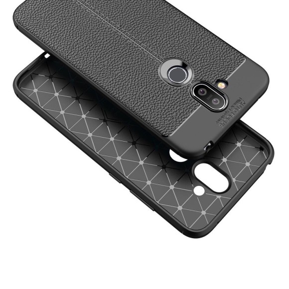 Чехол-накладка Litchi Grain для Nokia 8.1 (серый) Чехол-накладка Litchi Grain для Nokia 8.1 (серый)