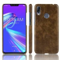 Кожаная накладка-чехол Litchi Texture для ASUS Zenfone Max (M2) ZB633KL (коричневый)