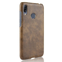 Кожаная накладка-чехол Litchi Texture для ASUS Zenfone Max (M2) ZB633KL (коричневый)