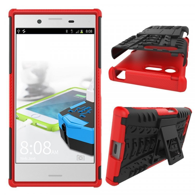 Чехол Hybrid Armor для Sony Xperia X Compact (черный + красный)