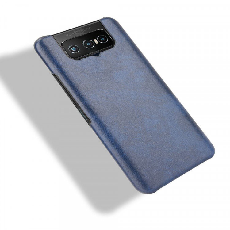 Кожаная накладка-чехол для Asus Zenfone 7 ZS670KS / Zenfone 7 Pro ZS671KS (синий)