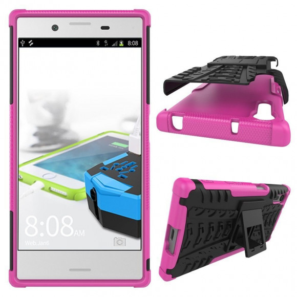 Чехол Hybrid Armor для Sony Xperia XZ / XZs (черный + розовый) Чехол Hybrid Armor для Sony Xperia XZ / XZs (черный + розовый)