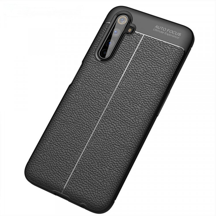 Чехол-накладка Litchi Grain для Realme 6 Pro (черный)