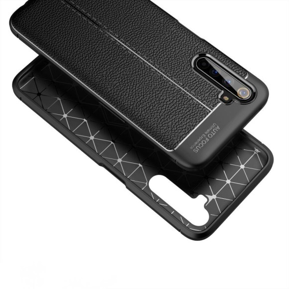 Чехол-накладка Litchi Grain для Realme 6 Pro (черный) Чехол-накладка Litchi Grain для Realme 6 Pro (черный)