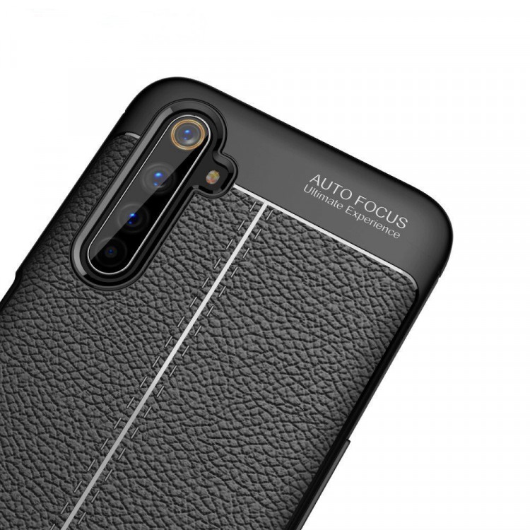 Чехол-накладка Litchi Grain для Realme 6 Pro (черный)