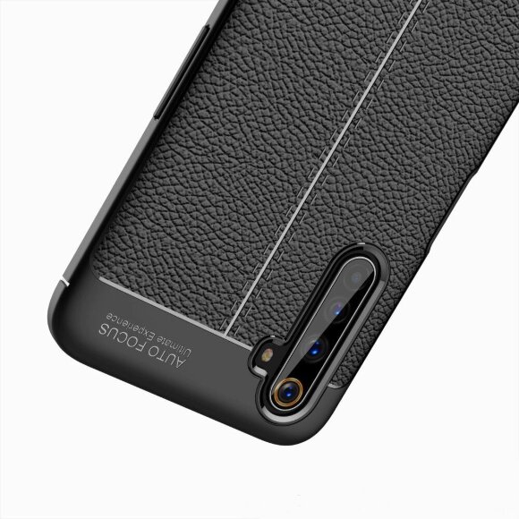 Чехол-накладка Litchi Grain для Realme 6 Pro (черный) Чехол-накладка Litchi Grain для Realme 6 Pro (черный)