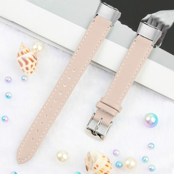 Кожаный ремешок для Samsung Galaxy Fit E SM-R375 (бежевый)