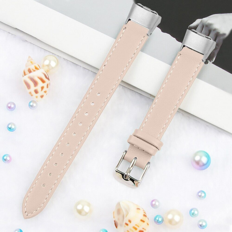 Кожаный ремешок для Samsung Galaxy Fit E SM-R375 (бежевый)