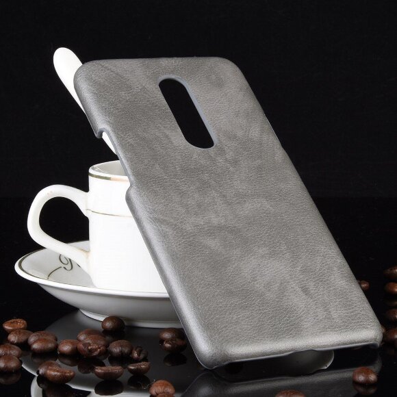 Кожаная накладка-чехол для OnePlus 7 Pro (серый) Кожаная накладка-чехол для OnePlus 7 Pro (серый)