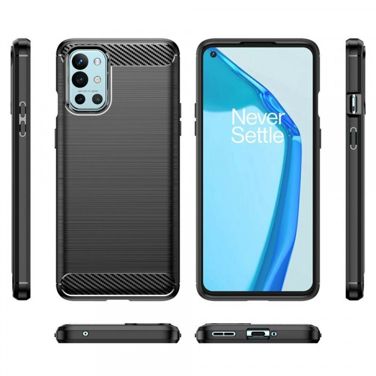 Чехол-накладка Carbon Fibre для OnePlus 9R (черный)