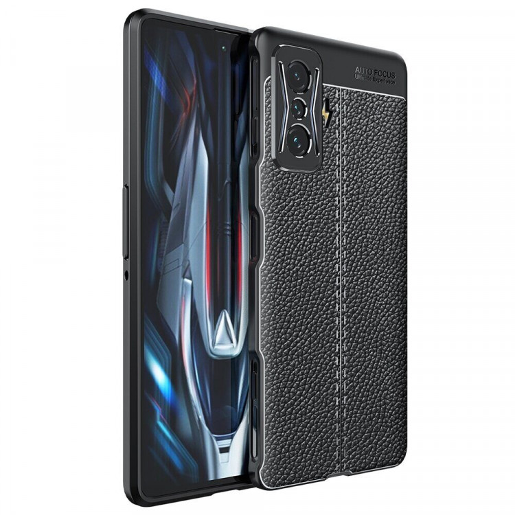 Чехол-накладка Litchi Grain для Xiaomi Poco F4 GT (черный)