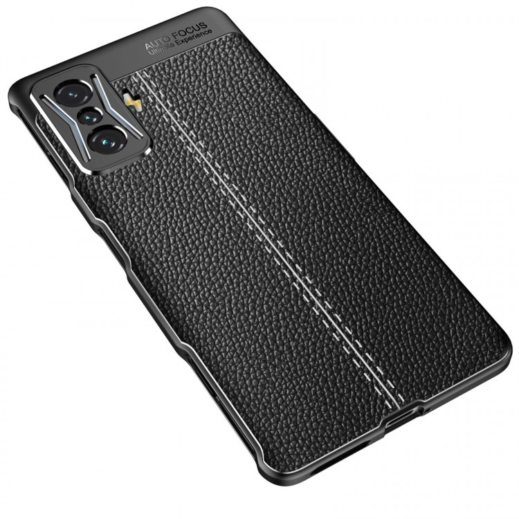 Чехол-накладка Litchi Grain для Xiaomi Poco F4 GT (черный)