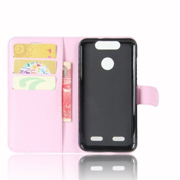Чехол с визитницей для ZTE Blade V8 Mini (розовый)