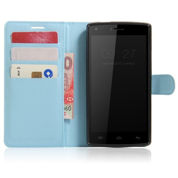 Чехол с визитницей для DOOGEE X5 Max / X5 Max Pro (голубой)
